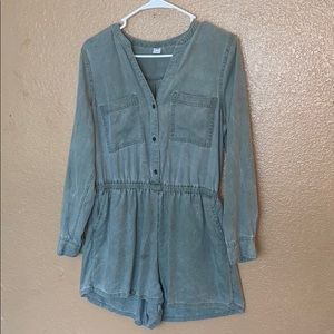 Light Army Green Romper
